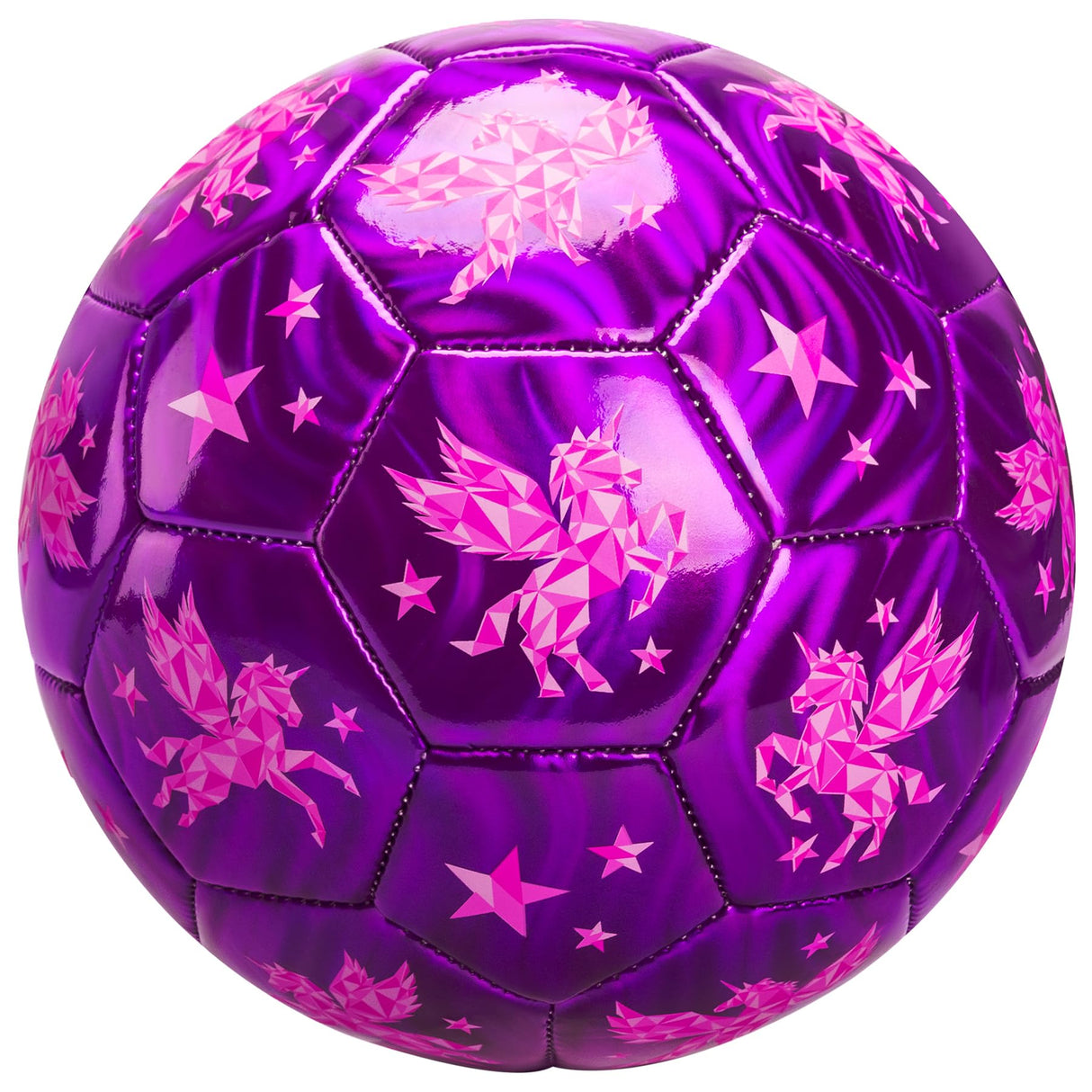 INPODAK Toddler Soccer Ball Size 3 Cartoon Unicorn Pink Ball for Kids 2-8 with Pump, Mesh Bag and Gift Box for Birthdays, Parties and Operation Christmas Child Shoebox