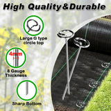 FEED GARDEN Heavy Duty Landscape Fabric Pins 8 Gauge 120 Pack with Pick Hook, 6 Inch Galvanized Round Head Garden Stakes for Weed Barrier Fabric, Turf, Sod, Tent, Garden Edging & Hard Soil
