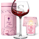 Personalized Gifts for Women - Customized Initial A-Z Wine Glass, Unique Birthday Gifts for Women, Christmas Basket Gift for Her, Mom, Wife, Sister, Friend, Nurse（S）