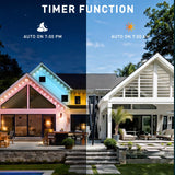 YIBULAYIN 100FT Permanent Outdoor Lights Waterproof, Smart RGB Eaves Lights with App/Remote Control, DIY Scene Modes, LED Outdoor Lighting for Christmas Holidays Daily Party House Roof Lighting