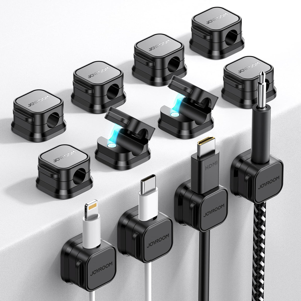 12 Pack Magnetic Cable Management Clips, Phone Electric Charging Cord Holder, Desktop Cord Organizer, Adhesive Cable Organizer Keeper for Home Kitchen Office Desk Outdoor Wall Car Bedroom Nightstand