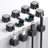 12 Pack Magnetic Cable Management Clips, Phone Electric Charging Cord Holder, Desktop Cord Organizer, Adhesive Cable Organizer Keeper for Home Kitchen Office Desk Outdoor Wall Car Bedroom Nightstand