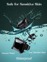 ORAZIO Black Square CZ Stud Earrings for Men Women Stainless Steel Princess Cut Cubic Zirconia Earring Studs 3MM-8MM