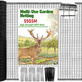 4 x 100ft Deer Fence Netting, Heavy Duty Deer Netting, 55GSM Deer Fence for Garden, Reinforced Edges Anti Bird Netting Mesh for Fruit Trees Vegetable, Raised Bed(55GSM, 4 x100ft)