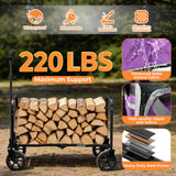 Holacamking Portable Collapsible Wagon Cart, Foldable Cart with Removable Side, Utility Groceries Wagon for Dogs Pets Camping Beach Shopping Sports Gardeing Fishing, Purple