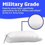 DURASACK Heavy Duty Sand Bags with Tie Strings Empty Woven Polypropylene Sand-Bags for Flood Control with 1600 Hours of UV Protection, 50 lbs Capacity, 14x26 inches, White, Pack of 20