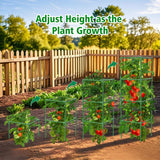 SHCCPPJ 3 Pack Tomato Cages, 42 Inch Heavy Duty Metal Square Tomato Cage for Raised Garden Bed, Rust-Proof Sturdy Tall Tomato Trellis Supports for Climbing Plants Outdoor with Clips Wire