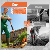 Garden Fork for Digging, 4-Tine Pitch Fork with Foot Step, Ergonomic Y-Handle & Comfortable Grip, Lightweight Durable Pitchfork for Soil Loosening, Compost, Mulch, Weeding & Potato Harvest - 43 Inches