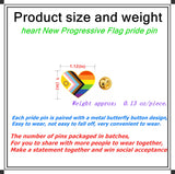 25/50/100/200 pieces heart new Progress Pride Pins LGBTQ Inclusive Progressive rainbow pride flag Lapel Pin for Clothes backpack hat Decoration Souvenir gift badge bulk (50)