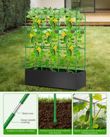 Cucumber Trellis with for Climbing Plants, Garden Trellis with Grow Bags, Metal Plant Trellis with Garden Netting for Vegetables Flowers Fruits (U-4 Arches)