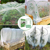 Garden Mesh Netting Kit, Plant Covers 10x30Ft Ultra Fine Mesh Netting & 6Pcs Garden Hoops &18 Clip, Garden Netting Kit for Raised Beds Plants Pest Barrier Greenhouse Row Cover Animal Protection Net