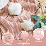 Wokceer Cheesecloth Table Runner Christmas 6Pack 10FT Dusty Pink Boho Gauze Fall Cheese Cloth Table Runner for Party Long Rustic Sheer Table Runners for Baby Bridal Shower Wedding Easter Table