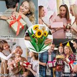 DDQ 2PC Metal Agave Plant Outdoor Decor with Artificial Flowers, 2 Pack Tequila Rustic Sculpture, Waterproof Yard Art for Patio Lawn, Multiple Flower Options (Green Agave + Sunflower)
