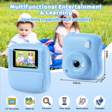 Instant Print Camera for Kids,Christmas Birthday Gifts for 3 4 5 6 7 8 9 10 11 12 Year Old Boys Girls,Toddler Digital Video Camcorder Cameras, Best 1080P HD Selfie Toy with 32GB SD Card