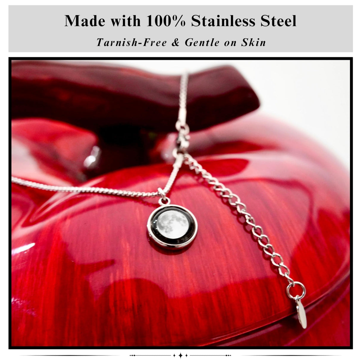 Shining Design Personalized Glowing Birth Moon Phase Necklace with Gift Box