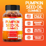 Pumpkin Seed Oil Gummies - 4,000mg Pumpkin Seed Oil For Hair Growth and Bladder Control - Sugar Free Gummy - Delicious Orange Flavor - Non GMO - Gluten Free - Vegan Supplement - (60 Count)