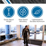 BodyMed Aluminum Crutches, Children, Small, 4' 6"–5' 2" – Pair of Lightweight, Height Adjustable Crutches – Includes Padded Underarm Cushions, Hand Grips, & Rubber Tips – Max. Weight Capacity 300 lb.