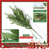 HyeFlora 19 Inch Christmas Norfolk Pine Stems, 12PCS Real Touch Faux Cedar Pine with 5PCS Big Pine Cones Branches, Artificial DIY Greenery Stems Plastic Picks for Vase Indoor Outdoor Home Garden Décor