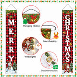 Mrsenloi Christmas Decorations Lighted Banner for Door, Snowman&Santa