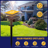 Kyosho Color Changing Solar Outdoor Lights, 9 Lighting Modes Halloween Christmas Lights, Waterproof RGBW Multicolor Solar Spotlight for Tree Pool Garden, 4 Pack