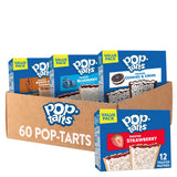 Pop-Tarts Toaster Pastries, Breakfast Foods, Kids Snacks, Value Pack, 4-Flavor Variety Pack (5 Boxes, 60 Pop-Tarts)