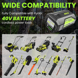 2Pack High Capacity 7500mAh OP40261 Replacement for Ryobi 40V Battery Lithium and OP401 Charger Compatible with Ryobi 40 Volt Battery OP4050 OP4040 OP40401 OP40201 OP40601 Cordless Power Tools