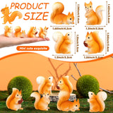 Weysat 40 Pcs Mini Resin Squirrel Miniature Small Squirrel Figures Tiny Resin Animal Decor Garden Accessories Cupcake Topper Decor for DIY Outdoor Landscape Garden Lawn Birthday Craft