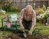 Extra-Large Rolling Garden Cart and Kneeler, 4-in-1 Garden Seat with Wheels