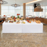 HolidayIdeas Fitted White Tableclothes - 72 x 30 Inch - 2 Pack Rectangle Table Covers for 6 Foot Tables, Polyester Fabric Tablecloths for Christmas, Parties, Wedding, Trade Show