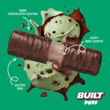 Built Bar, Puff Protein Bars, Mint Chip Puff, 17g Protein Snacks, On-The-Go Bars, Only 140 Calories, 6g Sugar, Collagen, Gluten Free, 12 Count