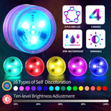 ALED LIGHT Submersible Led Lights with Remote,12 PCS RGBW Pool Light,Waterproof Pond Tea Light,Underwater Lights,Suitable for Vases, Fish Tanks, Hot Tubs, Parties,Wedding,Halloween,Christmas Decor