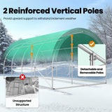 KING BIRD Premium 20x10x6.6FT Greenhouse for Outdoors, Large Walk-in Upgraded Galvanized Metal Frame, Mesh Door Screen Window Improved Zipper Tunnel Hoop for Garden Plant Winter, 2 Stiffeners, White
