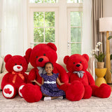 MaoGoLan Giant Teddy Bear Stuffed Animal 47inches,Red Classic Big Teddy Bear Plush Toy,Adorable and Fluffy Teddy Bear Gift for Christmas,Valentines Day,Baby Shower,Birthday,or Long Distance