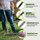 WORKPRO Thatch Rake, 15-Inch Thatching Rake for Lawns with 5FT Handle