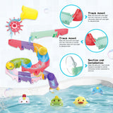 taseyok Toddler Bath Toys, Baby Bathtub Toys with Elephant Shower Sprays and Slide Track, Fishing Floating Animals Toys, Creative Shower Toys Christmas Birthday Gifts for Boys and Girls