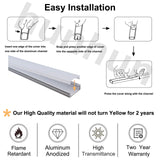hunhun 10-Pack 3.3ft/1Meter U Shape LED Aluminum Channel System with Milky Cover, End Caps and Mounting Clips, Aluminum Profile for LED Strip Light Installations, Very Easy Installation