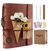 ALKALO Scrapbook Photo Album 100 Pages, 60 Pages Self Adhesive+40 Pages Kraft Paper DIY Photo Book for 2x3 3x5 4x6 5x7 Pictures, Leather Memory Book for Wedding Baby Family Travel Birthday Christmas