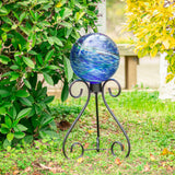 VCUTEKA Gazing Ball Stand, Metal Gazing Globe Stand for 10-12 Inch Garden Gazing Globe, Indoor/Outdoor Display Stand Décor Accessories, Black 16" H