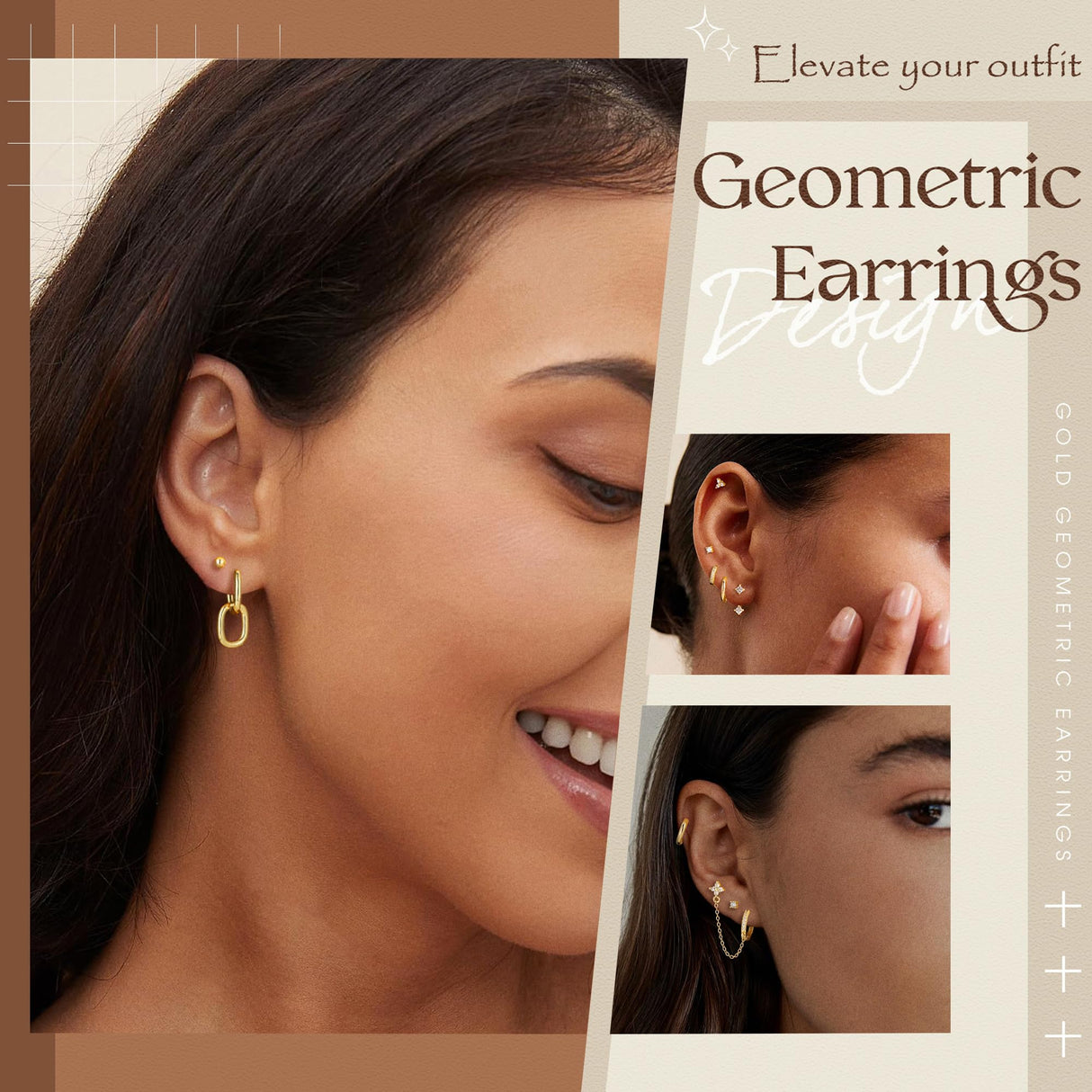 Turandoss 13 Pairs Gold Hoop Stud Earrings for Women