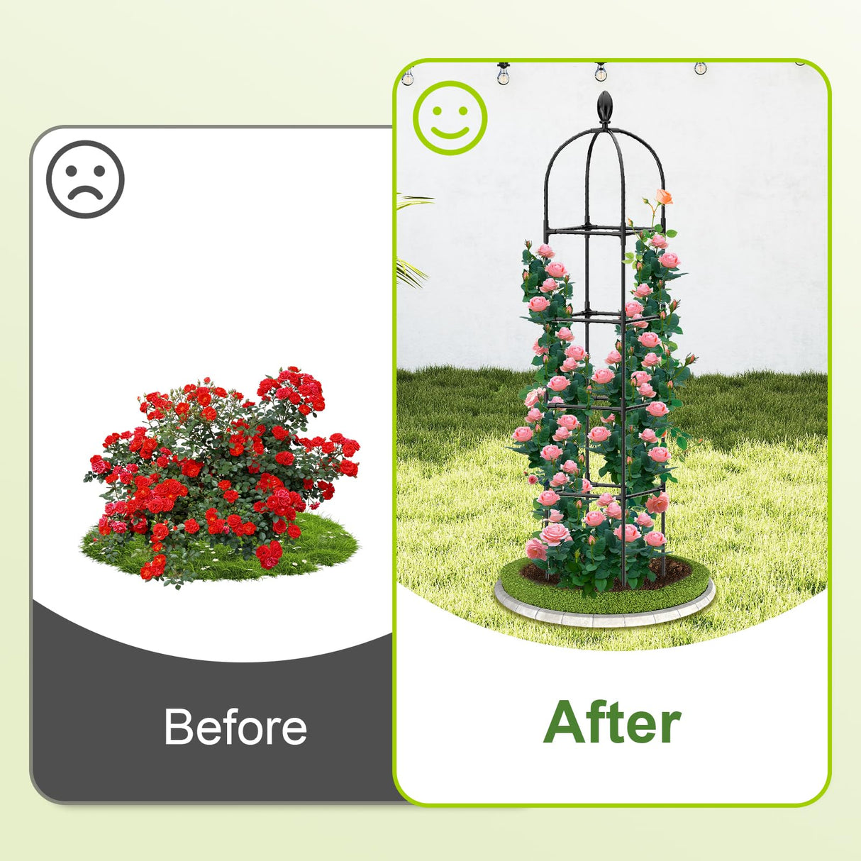 2 Pack Garden Obelisk Trellis, 70" Tall Plant Support for Climbing Vine, Metal Covered Plastic Coating Rustproof Heavy Duty Rose Trellis Indoor Outdoor(Black, 70 * 11.8 * 11.8IN（H*W*L）)