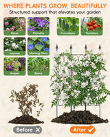 ArdeFentium 60'' H x 33.3'' W Metal Garden Trellis for Climbing Plants Outdoor - Rustproof Plant Support Privacy Screen - Heavy Duty Wall Trellis for Rose Clematis Flowers Vine