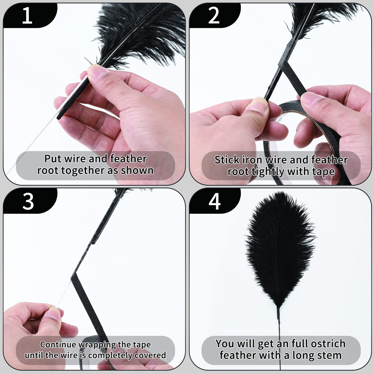 Soarer White Large Ostrich Feathers - 10Pcs Making Kit 34inch Extra Large Ostrich Feathers Long for Tall Vase,Floral Arrangement,Christmas Party Centerpieces and Wedding Home Decoration(White)