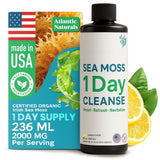 Atlantic Naturals - 1 Day Colon Cleanse Full Body Detox Drink - Sea Moss Supplement for Women & Men, Gut Health, Kidney & Liver Immune Energy Enhancer Gut Cleanse - Lemon Flavor Juice, 8 fl oz