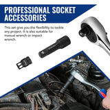 WORKPRO 18-Piece Impact Socket Extension Set, Includes Socket Adapters, Ratchet Extension Set, Socket Extension Bar, Swivel Universal Joints and Impact Coupler, 1/4", 3/8" & 1/2" Drive