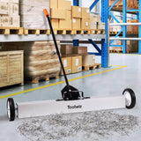 Toolwiz 36'' Magnetic Sweeper with Wheels, 50 Lbs Capacity Rolling Magnetic Floor Sweeper with Telescoping Holder and Quick Release Latch Industrial Heavy Duty Metal Pick Up 36 Inches