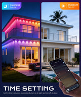 Ecoeve Permanent Outdoor Lights for House, 50ft Christmas RGB+IC Lights