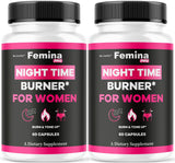 (2 Pack) FeminaPro Nighttime Advanced Formula - FeminaPro Night Time Maximum Strength Health & Wellness, FeminaPro Night Time Capsules for Women, Premium Support Supplement, 120 Capsules for 2 Months