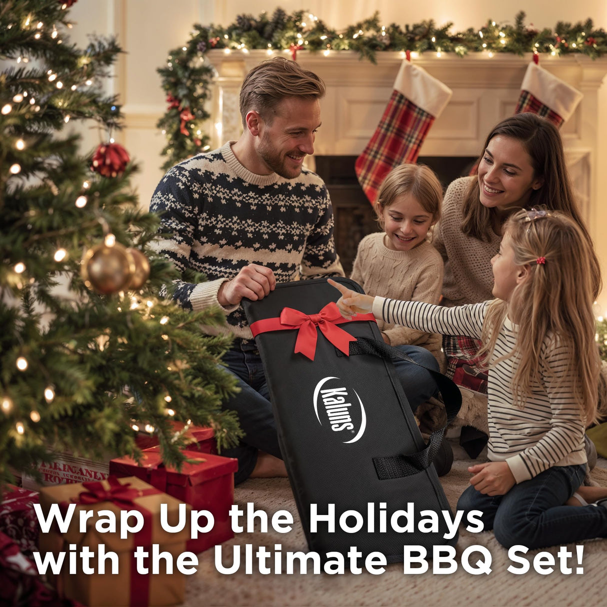 Kaluns Grilling Accessories, Dad Gifts for Christmas Grilling Gifts, Heavy Duty Stainless Steel Grill Set BBQ Grill Accessories for Outdoor Grill with Meat Thermometer, Case and Apron