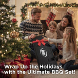 Kaluns Grilling Accessories, Dad Gifts for Christmas Grilling Gifts, Heavy Duty Stainless Steel Grill Set BBQ Grill Accessories for Outdoor Grill with Meat Thermometer, Case and Apron