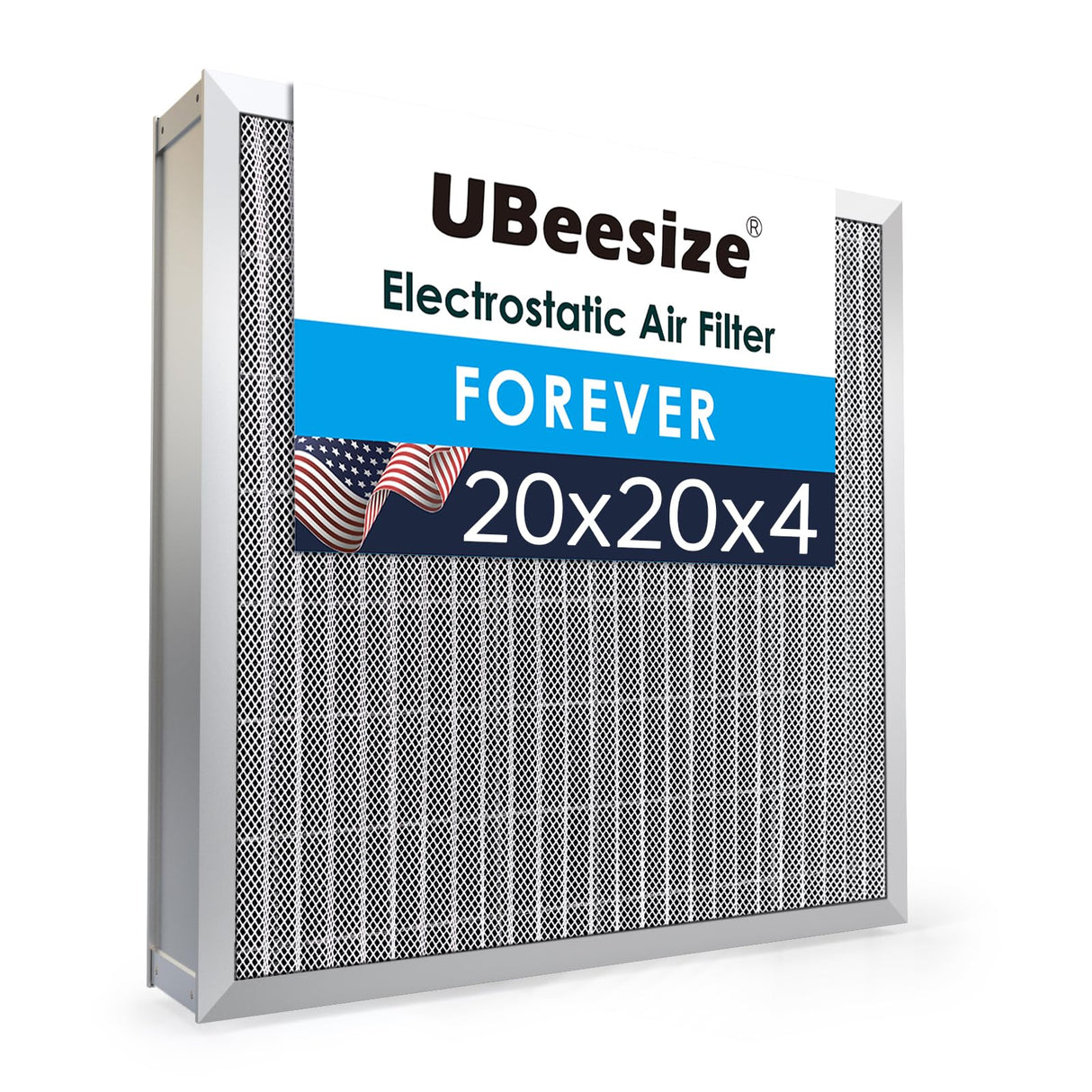 UBeesize 20x20x4 Reusable Electrostatic Air Filter HVAC AC Furnace Filter,Washable, Lasts a Lifetime,Permanent Air Filter,Breathe Fresher,Home And Office(Actual Size:19.37x19.37x3.58In)